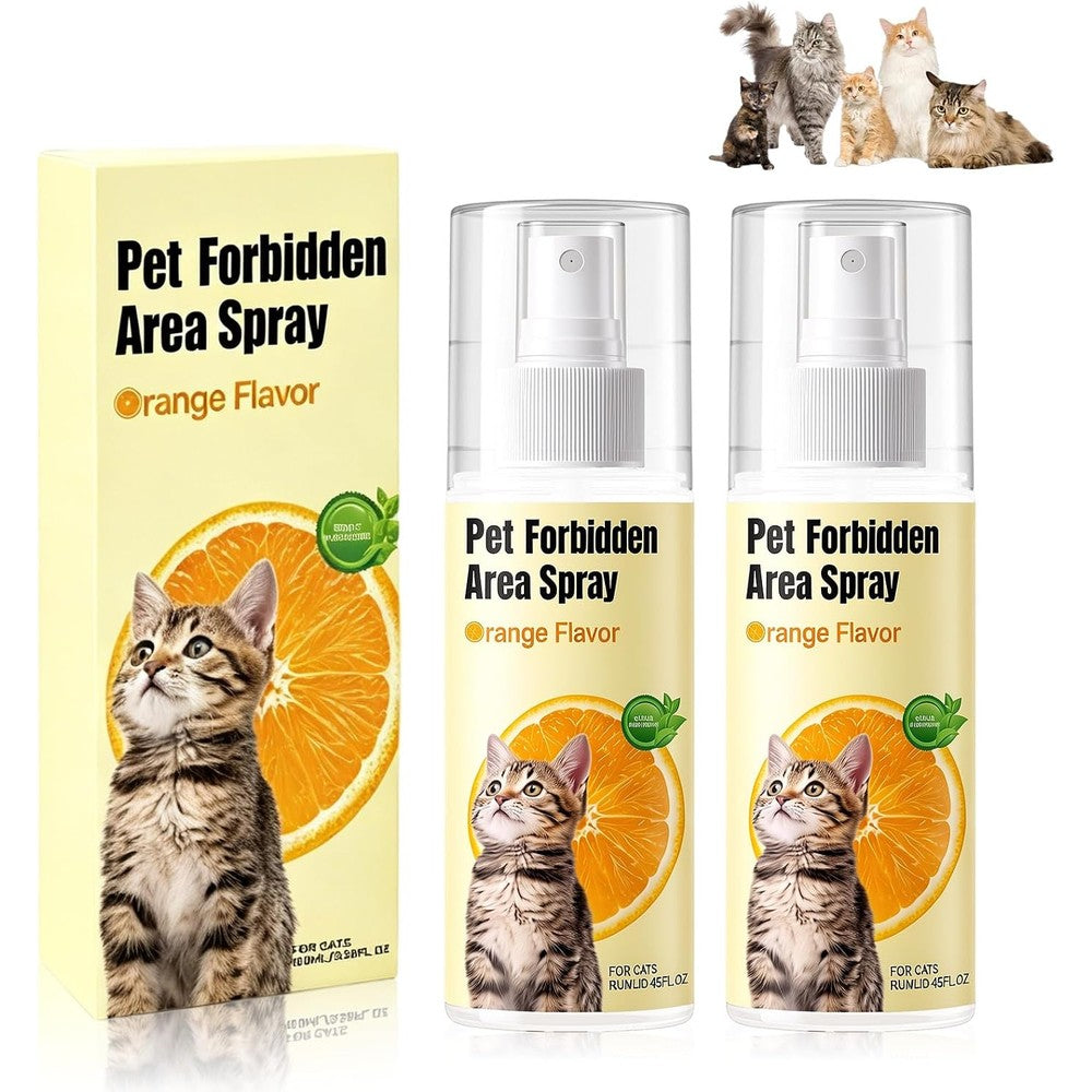 K Smart Sign Cat Deterrent Spray Anti Scratch Training Aid For Furniture And Sofas 2 Pack Natural Orange Scent Safe For Cats And Kittens