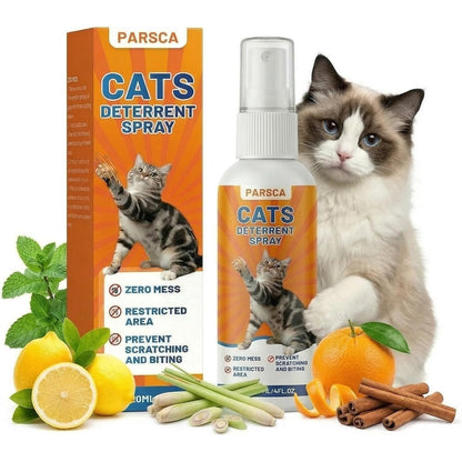 Parsca Cat Repellent Spray And Cat Deterrent Spray For Indoor And Outdoor Training, Natural Bitter Formula, 120 Milliliters / 4 Fluid Ounces