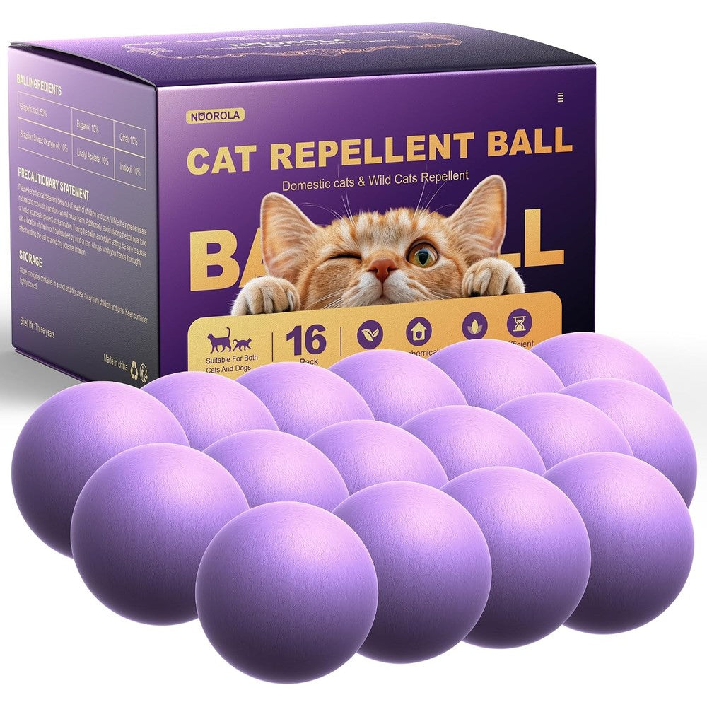 Mxvbaty Cat Repellent Outdoor And Indoor Natural Essential Oil Deterrent Balls For Garden Yard Patio And Car Engines 16 Pack