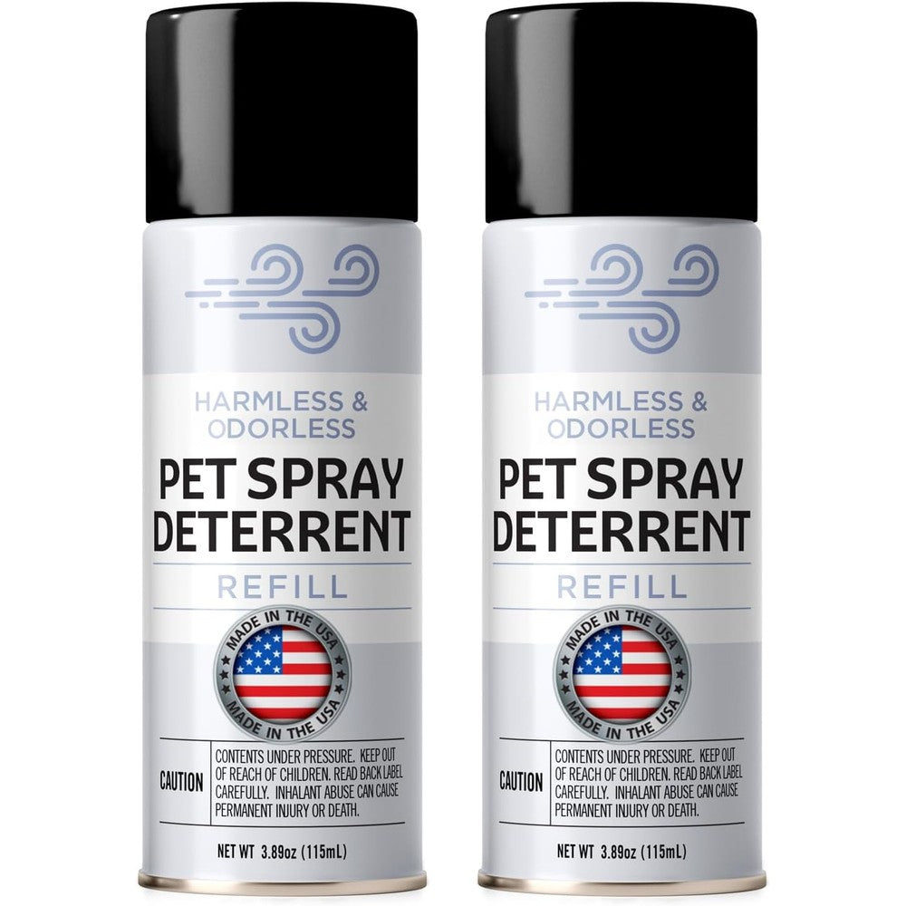 Berkland Motion Sensor Cat Deterrent Spray Refill Family Safe Non VOC Odorless Pet Training Aid Three Point Eight Nine Ounces Two Pack