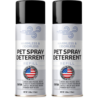 Berkland Motion Sensor Cat Deterrent Spray Refill Family Safe Non VOC Odorless Pet Training Aid Three Point Eight Nine Ounces Two Pack