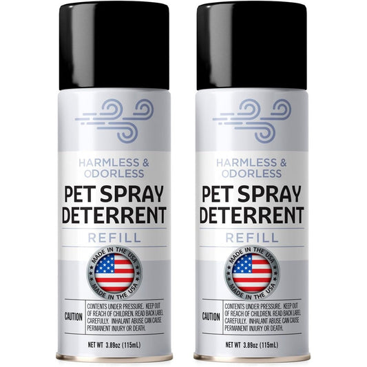 Berkland Motion Sensor Cat Deterrent Spray Refill Family Safe Non VOC Odorless Pet Training Aid Three Point Eight Nine Ounces Two Pack