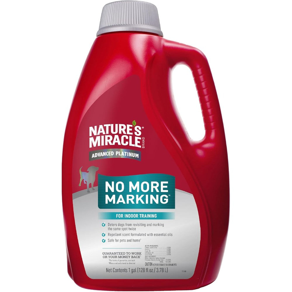 Nature's Miracle Advanced Platinum No More Marking Spray Indoor Pet Potty Training Aid One Gallon Three Point Seven Eight Liters