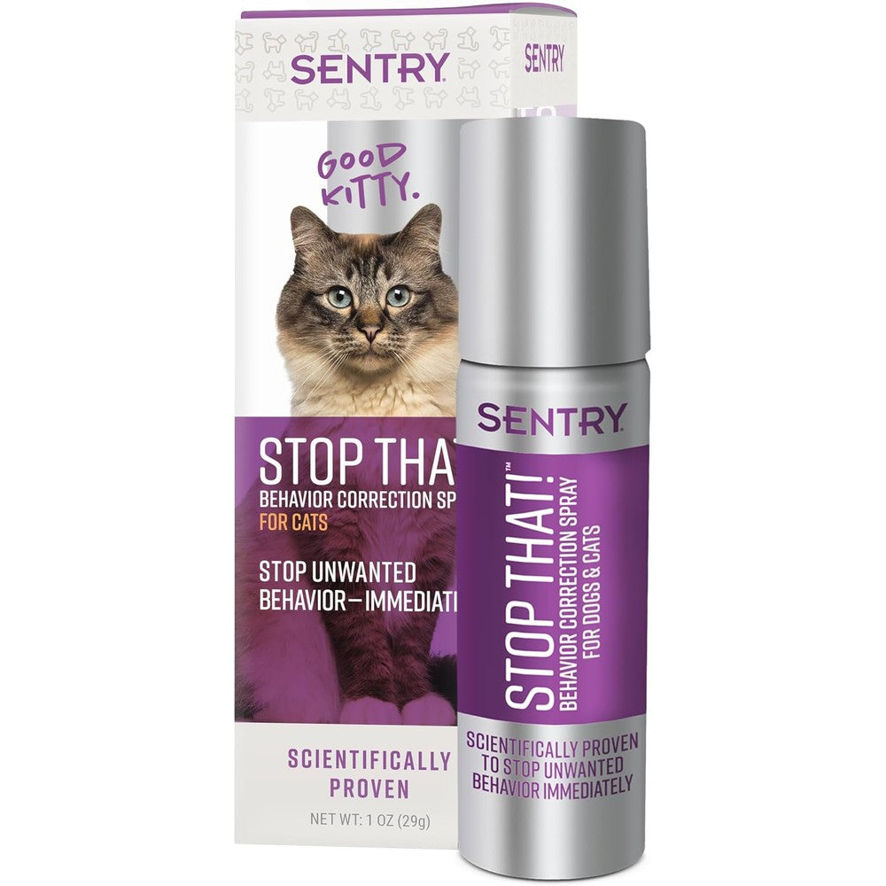 Sentry stop that behavior correction cat spray front view bottle