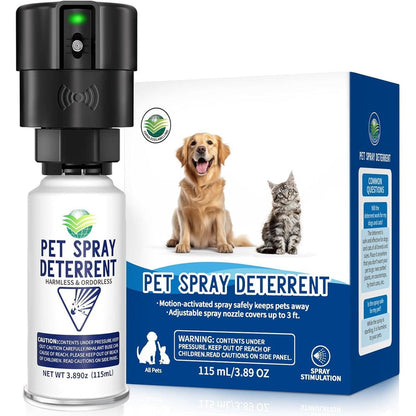 Piutezo Pet Spray Deterrent System Motion Activated Cat And Dog Repeller Device Indoor And Outdoor Training Kit One Pack Black