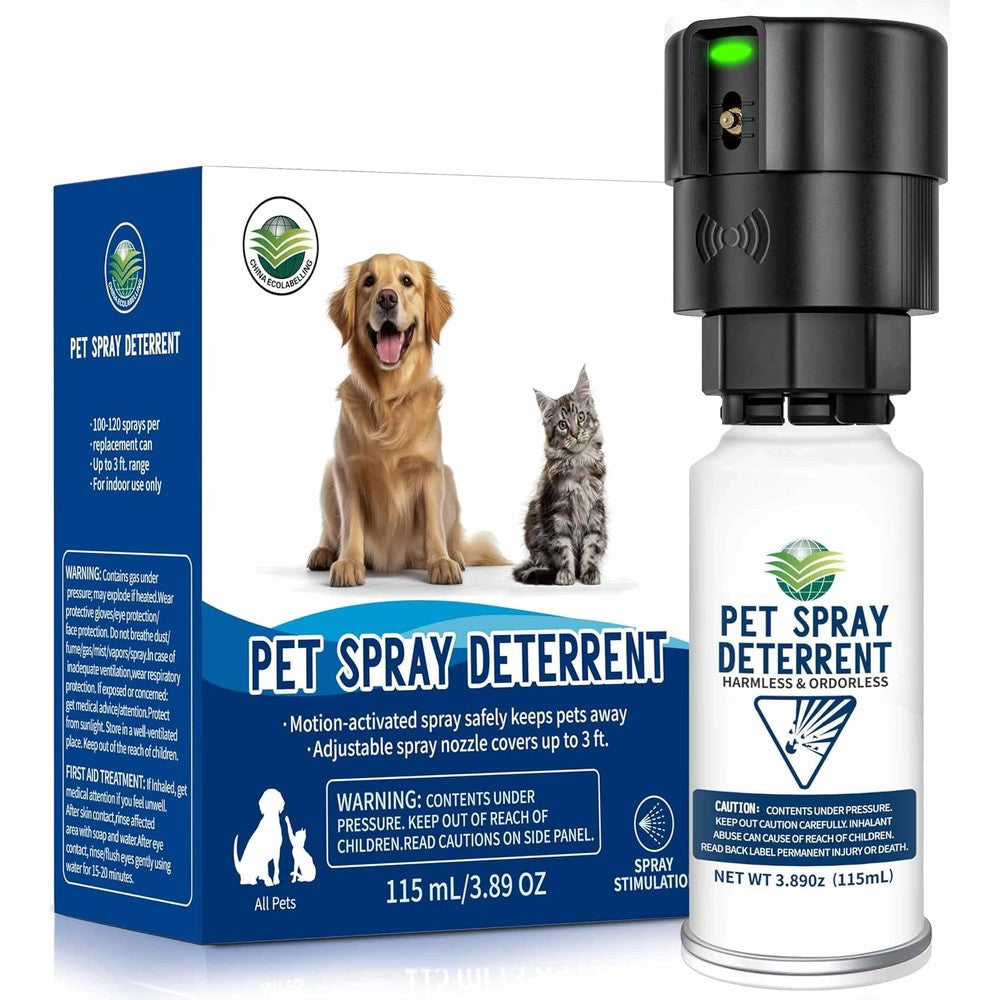 Diloqio Motion Activated Pet Deterrent Spray System For Cats And Dogs Odorless Training Device With Rechargeable Battery