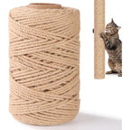 G2PLUS Natural Sisal Rope For Cat Scratcher Post 4 Millimeter Thickness 230 Feet Length Durable Hemp Twine For Cat Tree Repair DIY Crafts