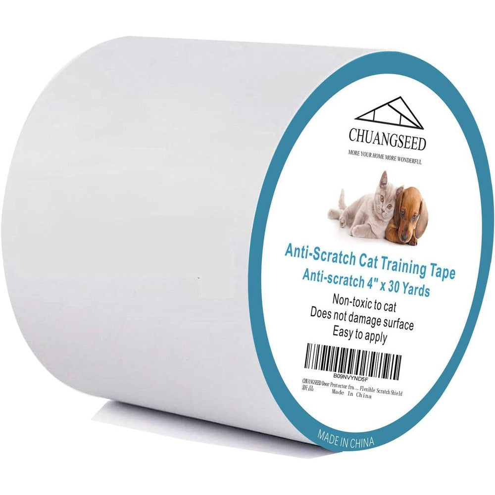 Chuangseed Anti Cat Scratch Tape 4 Inches By 30 Yards Transparent Double Sided Furniture Protector For Cats And Dogs