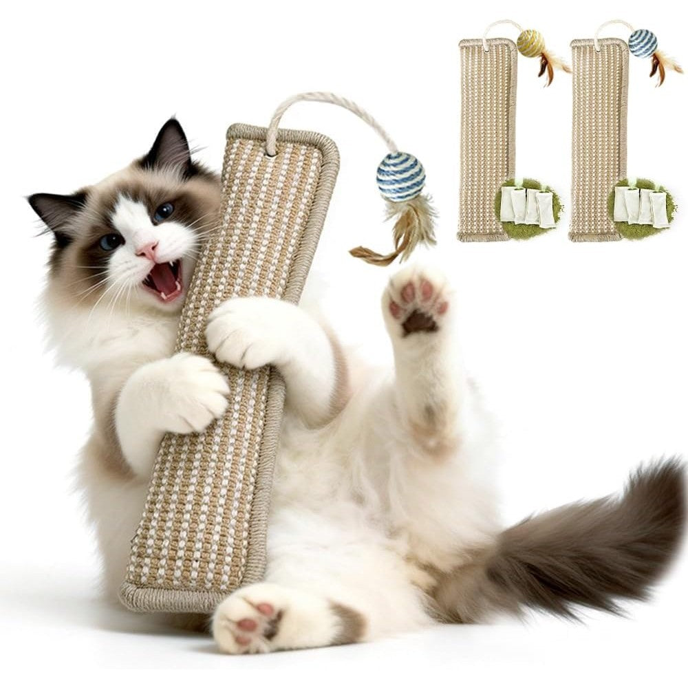 Yesibeike Refillable Catnip Kicker Toy Set For Indoor Cats Two Pack With Washable Sisal Cover And Interactive Sisal Balls