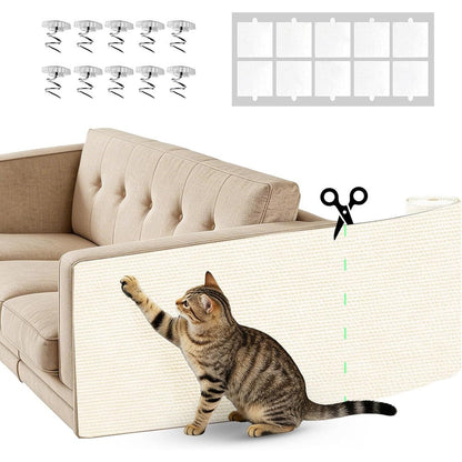 Srebay 78.7 Inch By 15.8 Inch Trimmable Self-Adhesive Cat Scratch Mat For Furniture Sofa And Wall Protection Indoor