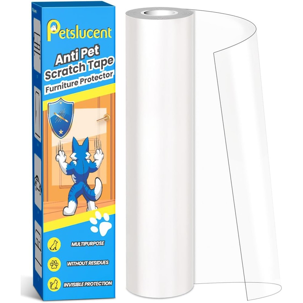Petslucent Cat Scratch Furniture Protector And Anti Scratch Tape For Sofa Couch Door And Carpet 118 Inches By 7.9 Inches Clear Adhesive Guard
