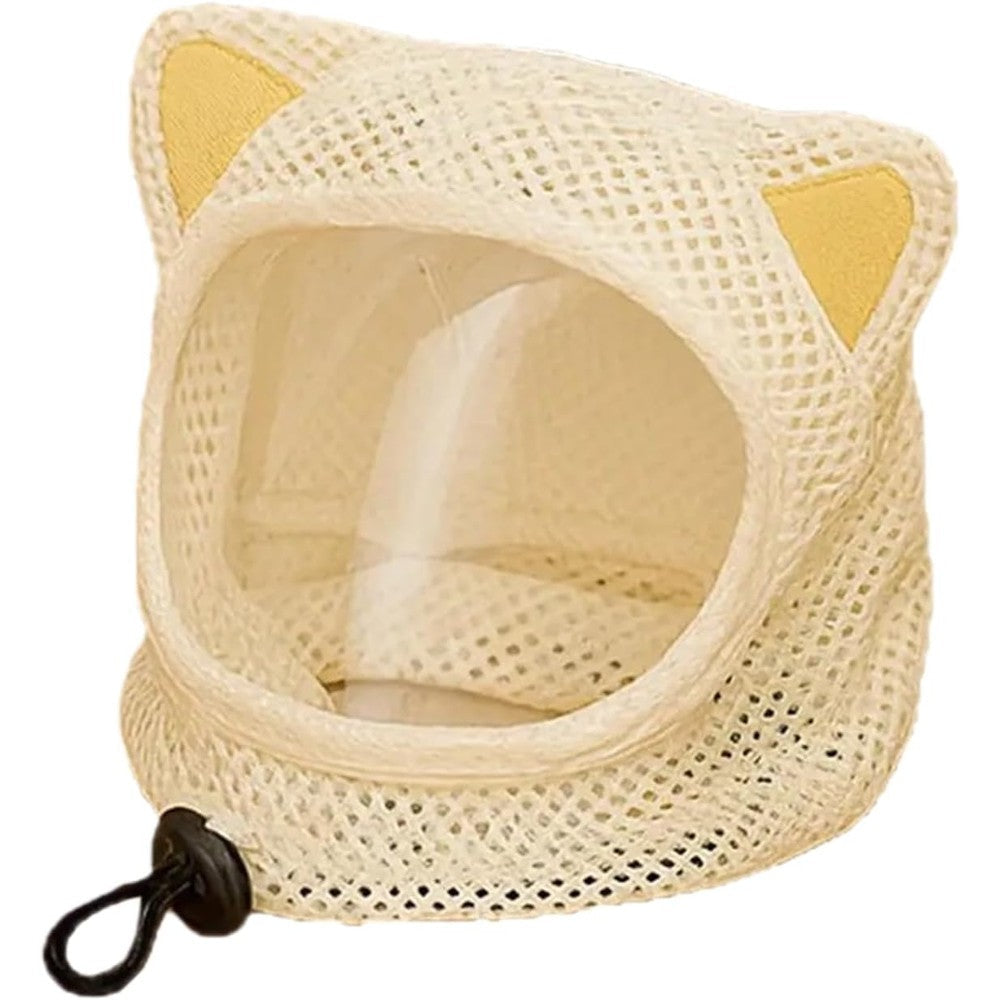 Generic breathable mesh cat head cover front view showing cute cat ears design.