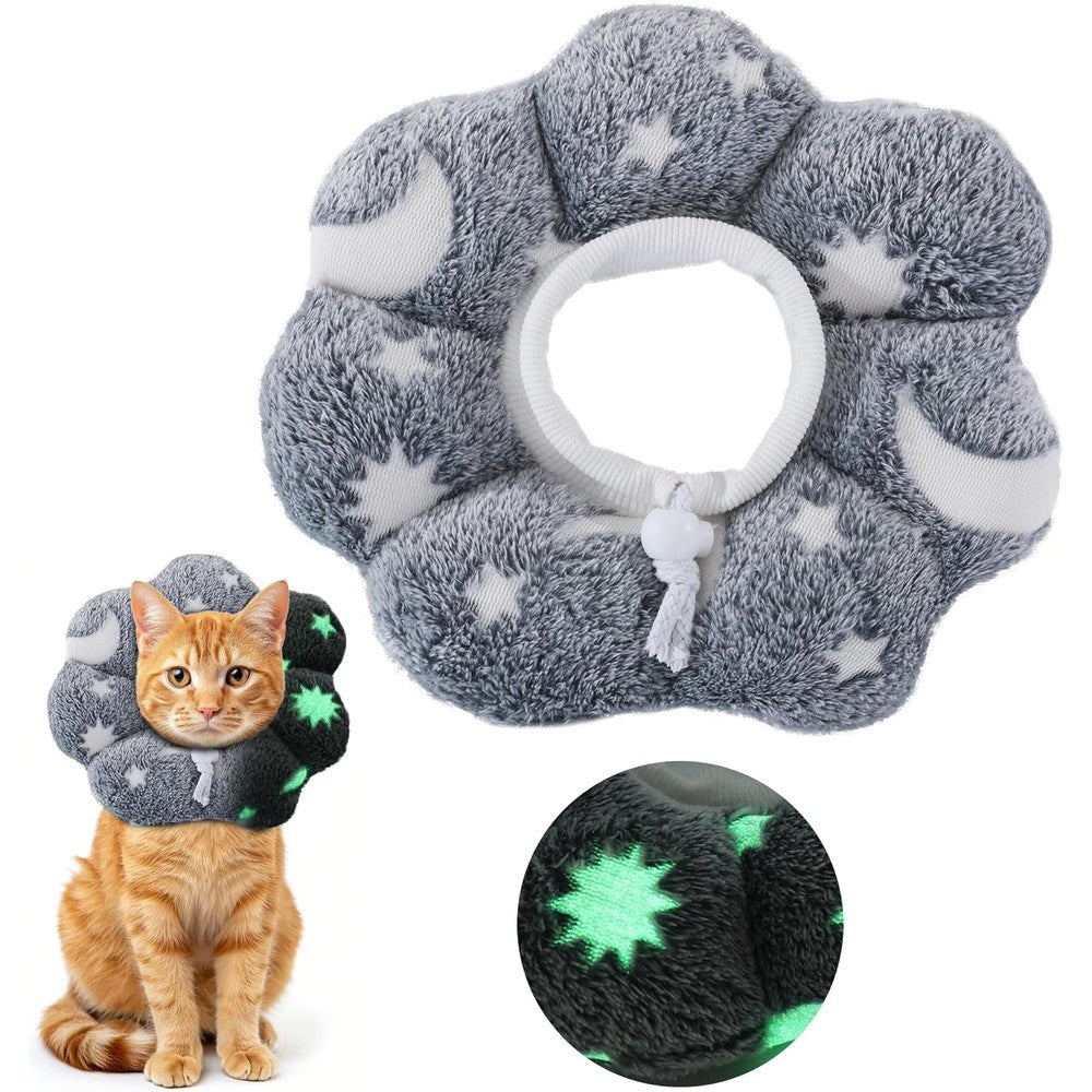 MABOZOO adjustable cat cone collar in medium size shown from front view on a white background.