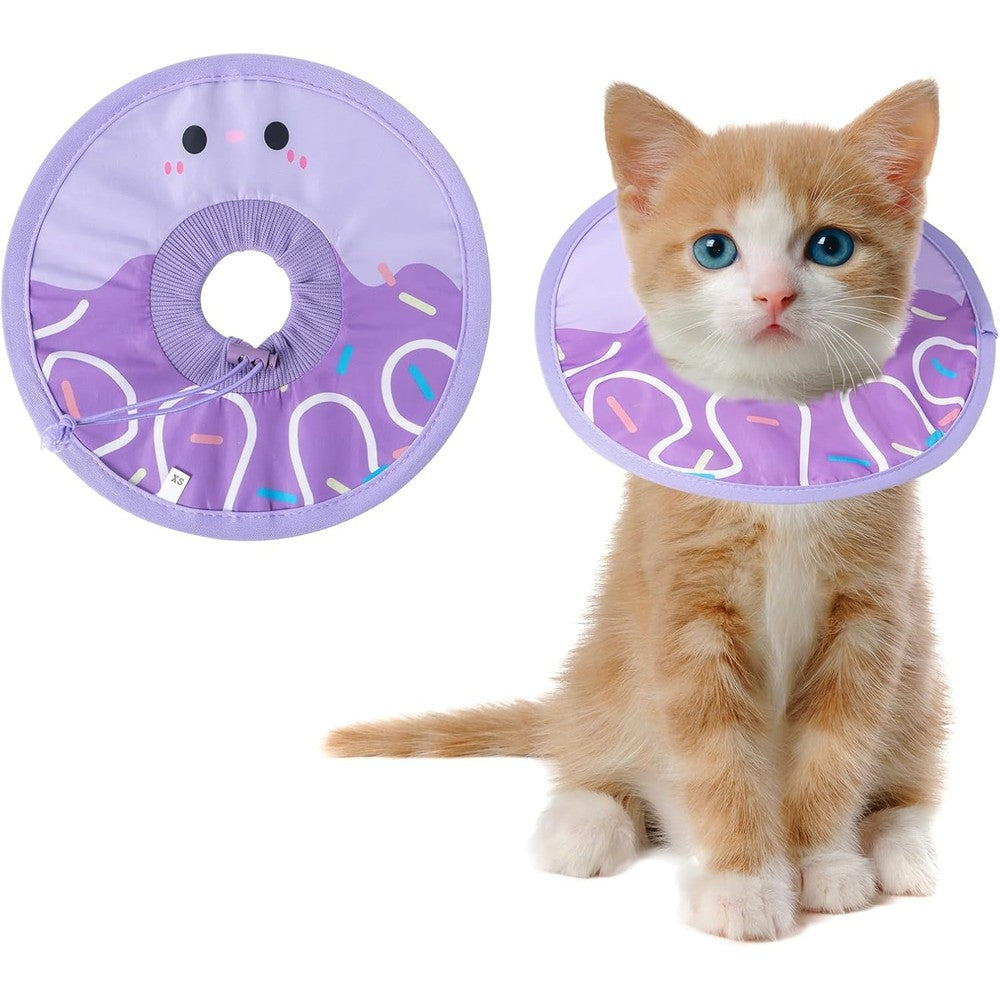 SLSON cat recovery collar purple extra small front view