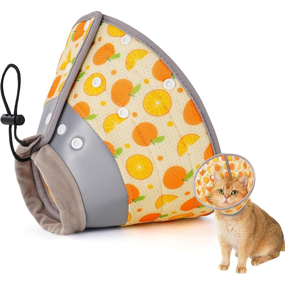 Avont soft cat cone collar in orange small front view