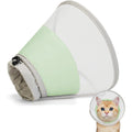 Supet soft cat cone collar front view of green medium mesh recovery cone