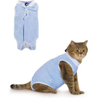 ANWA breathable cat recovery suit front view high quality spay recovery garment