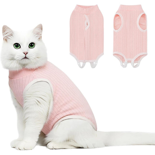 Coppthinktu cat recovery suit front view on kitten