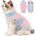 Kuoser cat surgery recovery suit in pink front view