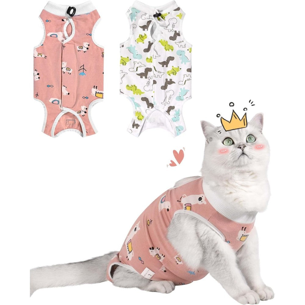 Purrpurrpets female cat spay recovery suit front view high quality cat surgical onesie