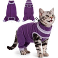 OUOBOB purple cat recovery suit with hind legs front view