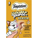 Temptations Puree Senior Cat Treats Lickable Tasty Chicken Flavor 4 Pouches Pack Of 11