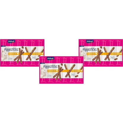 Vitakraft Chicken Purrsticks Cat Treats 18 Pack Of Meat Sticks For Cats With Real Chicken Turkey And Chicken Liver