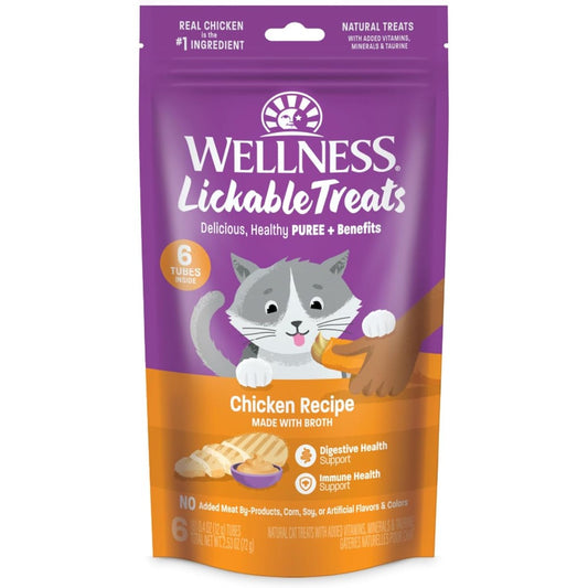 Wellness Signature Selects Lickable Soft Puree Cat Treats Natural Grain Free Chicken Flavor 0.4 Ounce Pack Of 6 Tubes