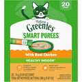 Feline Greenies Smart Purees Healthy Indoor Lickable Cat Treats With Real Chicken, 0.49 Ounce Tubes, 20 Count