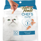 Fancy Feast Purina purely natural hand-flaked tuna cat treats front view