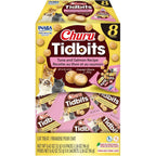 Inaba Churu Tidbits Soft And Chewy Cat Treats Baked Chicken With Tuna And Salmon Recipe 0.42 Ounces Each 8 Packs Total