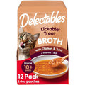 Delectables Lickable Treat Savory Broth Senior 10 Plus Wet Cat Treats With Real Chicken And Tuna 1.4 Ounce Pouch 12 Count Pack