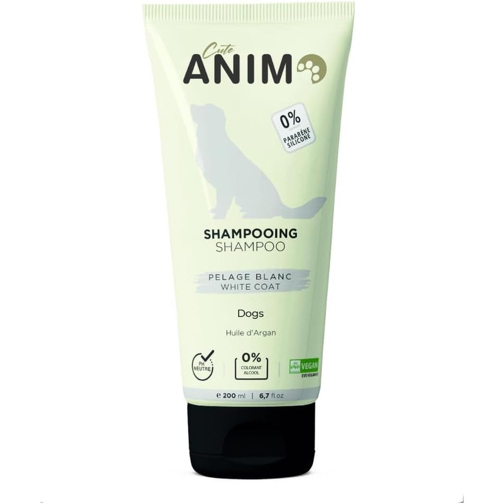 Cuteanimo Hypoallergenic Pet Shampoo and Conditioner 200 ml front view bottle showing organic argan oil label.