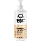 Buddycare Oatmeal 2in1 Cat Shampoo and Conditioner front view bottle for premium feline grooming.