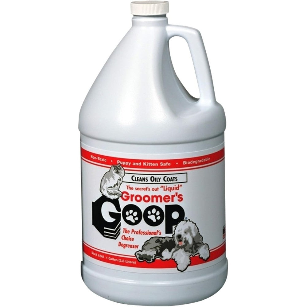 Groomer's GOOP Pre-Bath Pet Degreaser front view gallon jug container