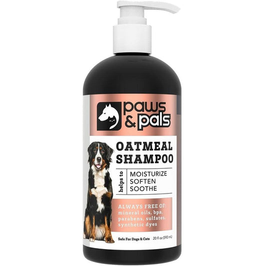 Paws and Pals organic oatmeal dog shampoo and conditioner front view for itchy skin relief