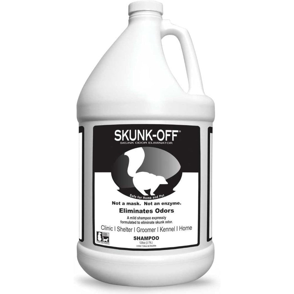 Odorcide Skunk Off Pet Shampoo front view of the one gallon container