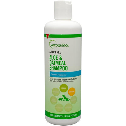 Vetoquinol Aloe and Oatmeal Shampoo front bottle view authentic USA import