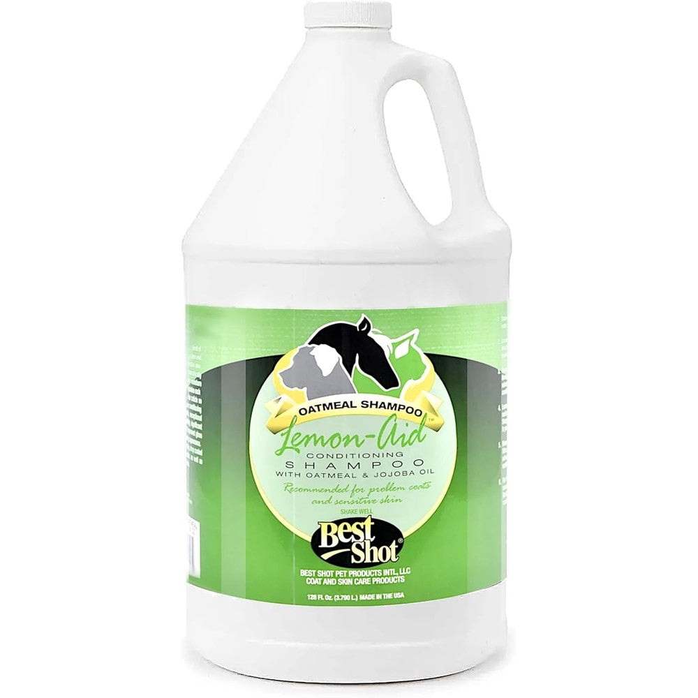 Best Shot Pet Lemon-Aid Oatmeal Wash front view bottle container