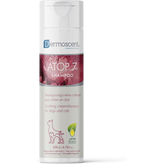 Nexmune Dermoscent Atop 7 Shampoo 200 ml front view bottle for dog and cat allergy relief
