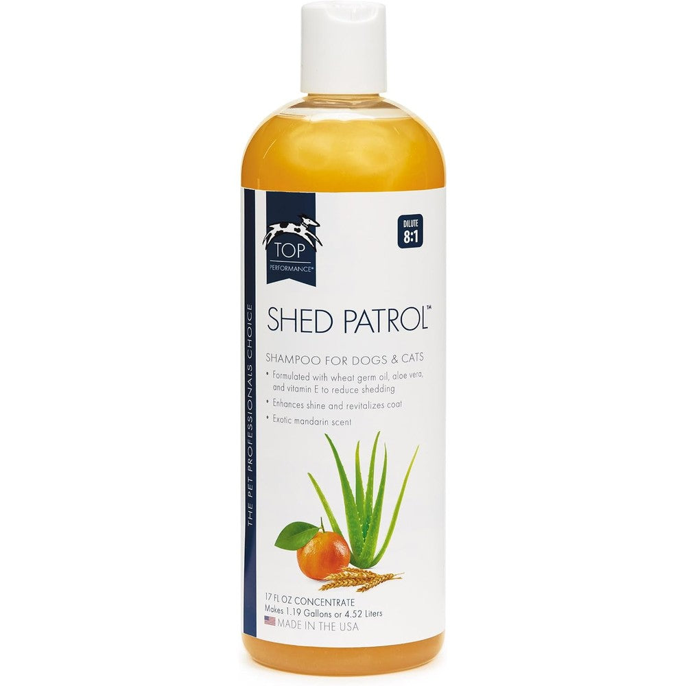 Top Performance Shed Patrol de-shedding dog and cat shampoo front view bottle