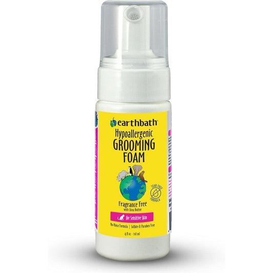 Earthbath All Natural Hypo-Allergenic Cat Grooming Foam front view bottle packaging.