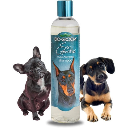Bio-Groom So-Gentle Hypoallergenic Dog Shampoo 12 Ounce front view bottle