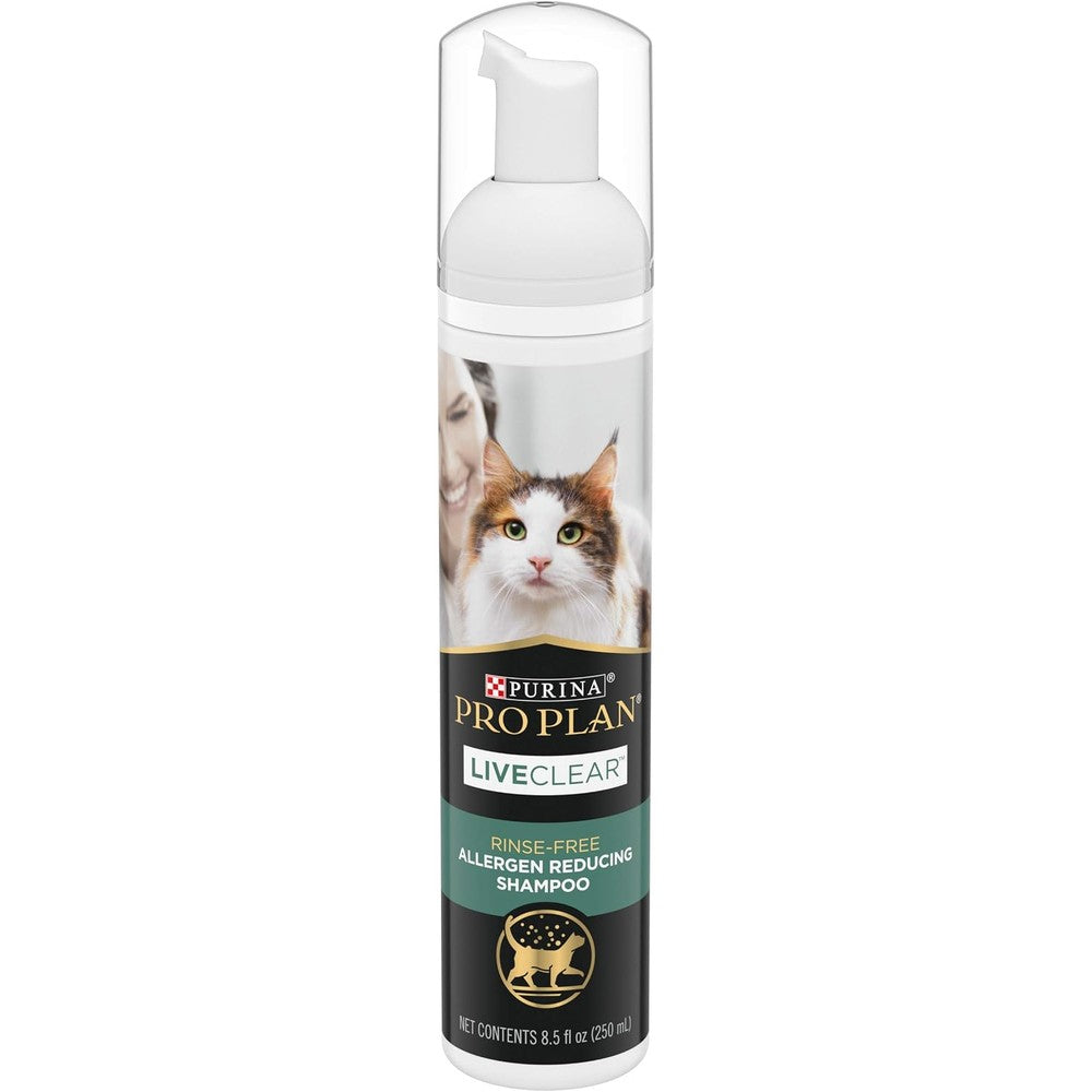 Purina Pro Plan LiveClear cat dry shampoo front view bottle