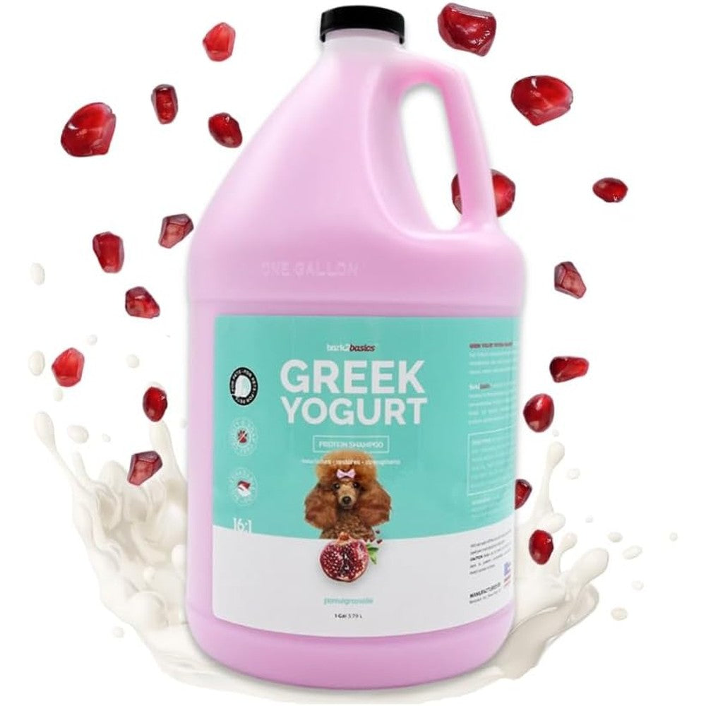 Bark 2 Basics Pomegranate Greek Yogurt Dog Shampoo one gallon front view