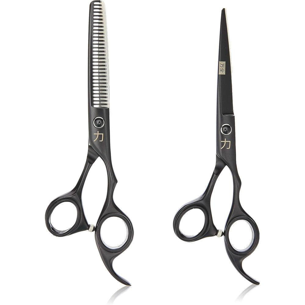 ShearsDirect Black Titanium Japanese Stainless Steel professional hair cutting shear set