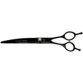Guardian Gear Geib Black Pearl Even Handle Curved Grooming Shear front view professional pet scissors