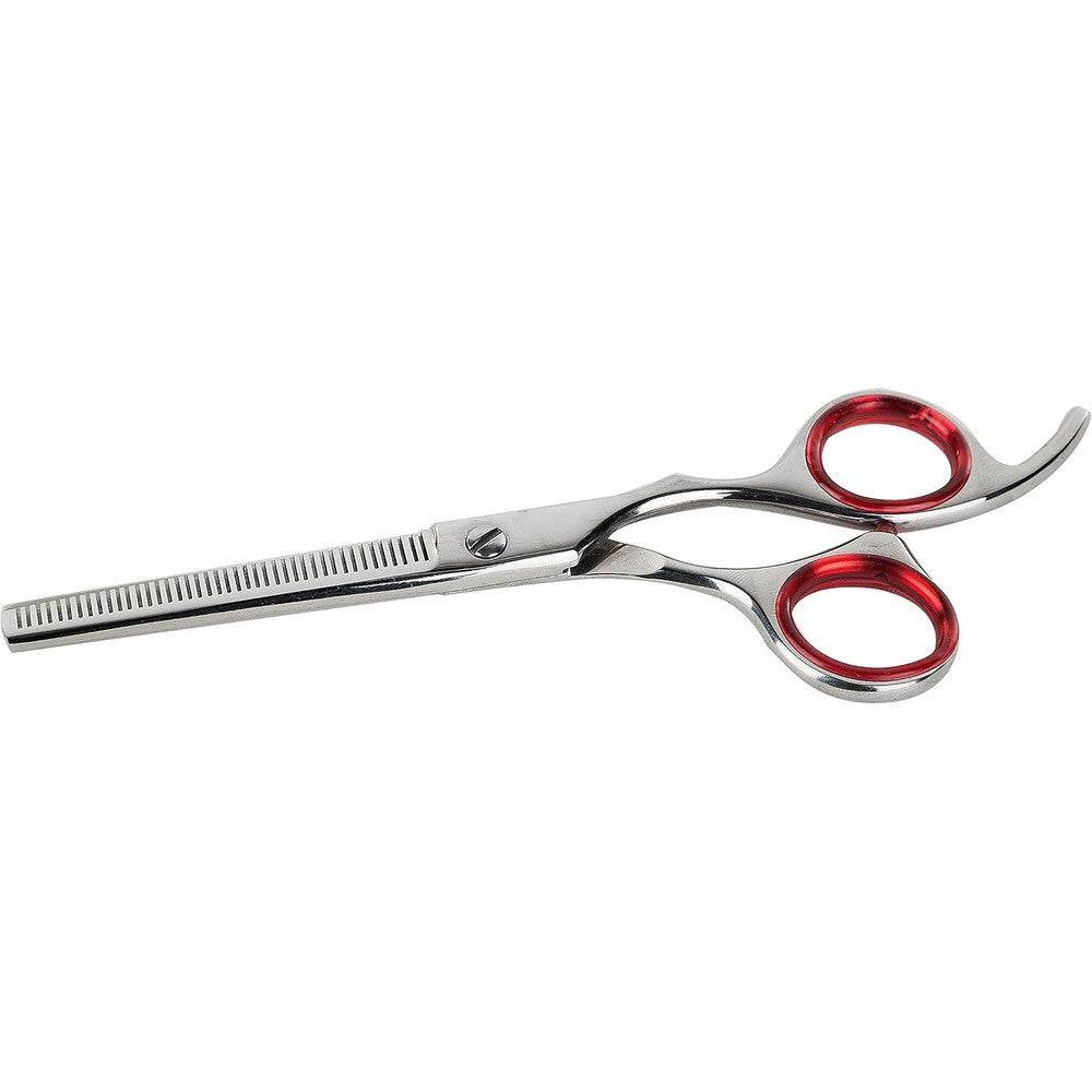 Laazar pet grooming thinning shears front view showing 42-tooth stainless steel blade