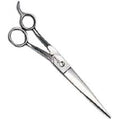 Geib Gator stainless steel bent shank curved pet grooming shears front view professional scissors