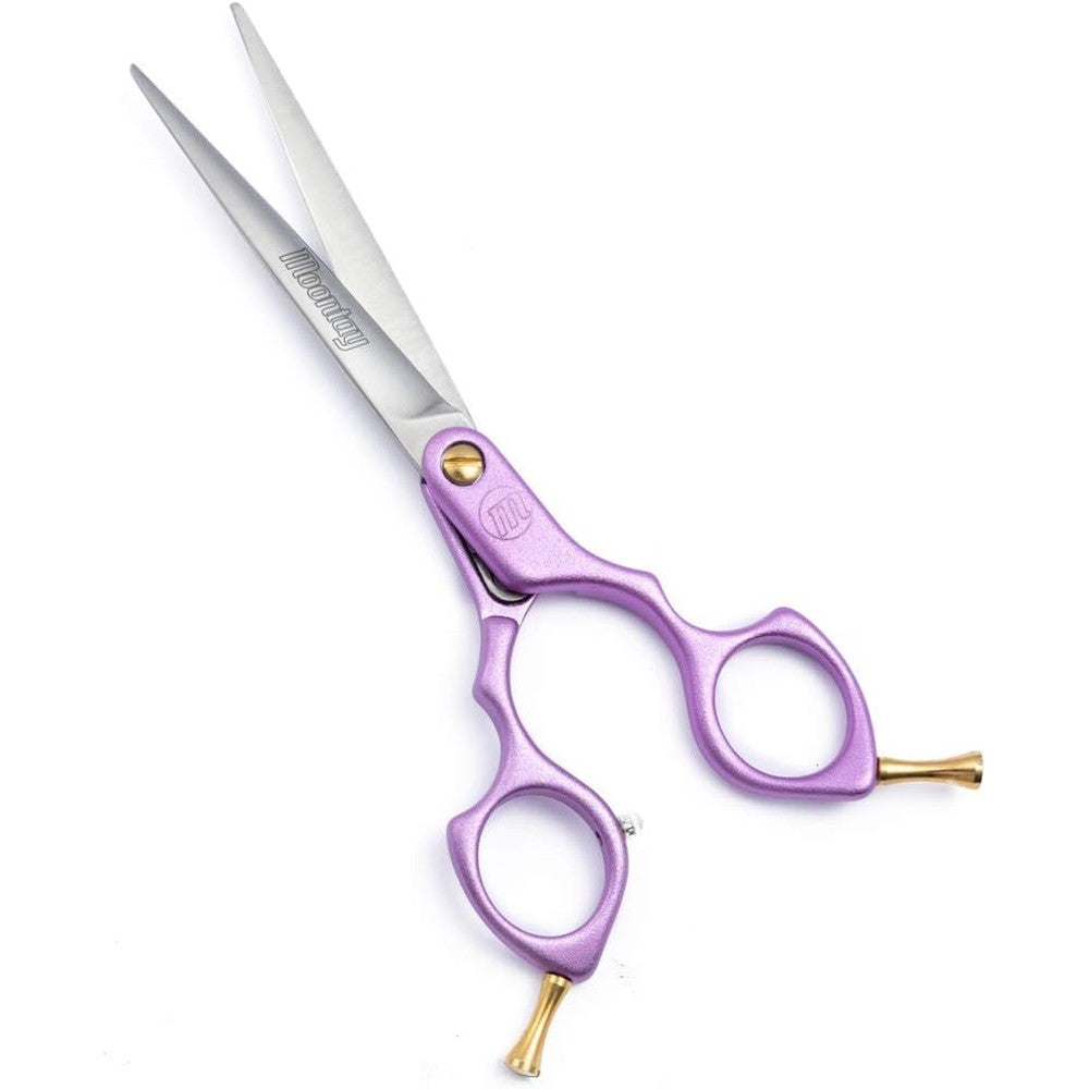 Moontay 6 inch straight pet grooming scissor purple front view